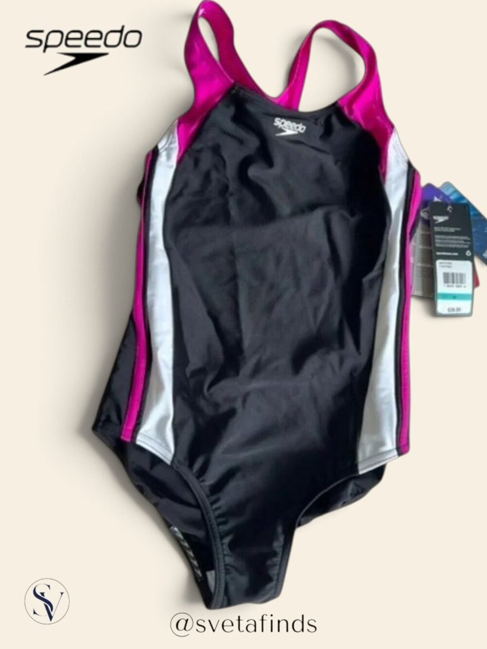 NWT Speedo Girls' Infinity Splice One Piece Swimsuit 16 (Girl)